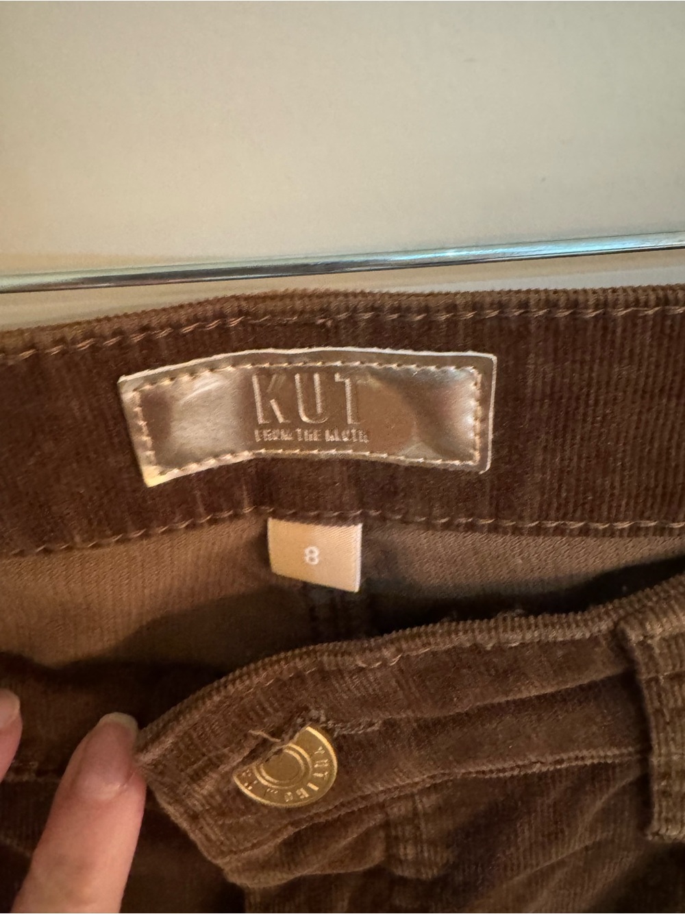 Kut from the Kloth Women's Straight Leg Corduroy Pants - Dark Brown